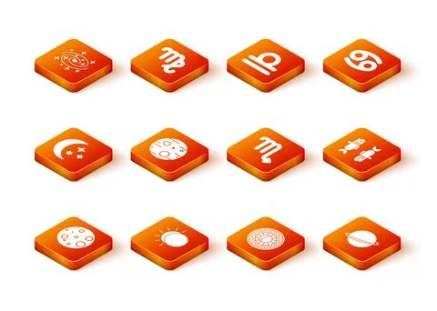 Set Moon, Eclipse of the sun, and stars, Planet Mars, Astrology horoscope circle Stock Illustration