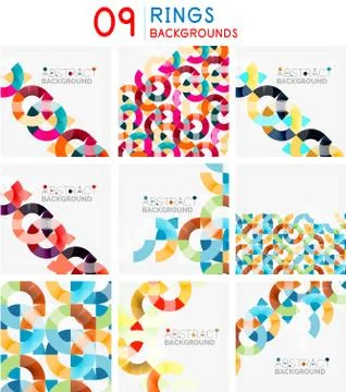 Set of mosaic abstract backgrounds, geometric patterns with triangle shapes and 스톡 일러스트