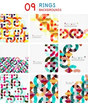 Set of mosaic abstract backgrounds, geometric patterns with triangle shapes and 스톡 일러스트