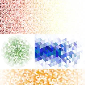 Set of mosaic backgrounds Stock Illustration