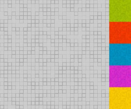 Set of mosaic patterns with random squares (5 colors + grayscale version) イラスト素材