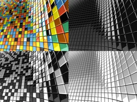 Set of mosaic Stock Photos