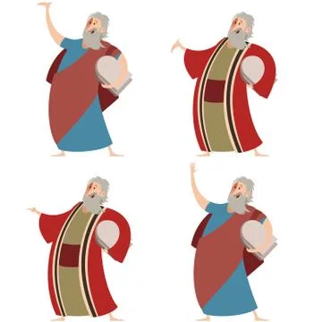 Set of Moses Stock Illustration