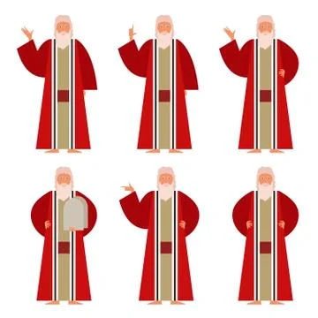 Set of Moses Stock Illustration