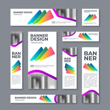 Set of most effective web banner sizes, layout background design corporate ge Stock-Illustration