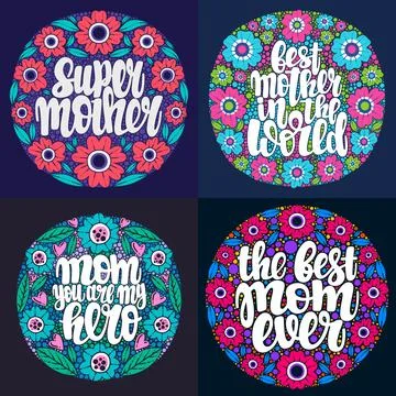 Set of Mothers day Stock Illustration