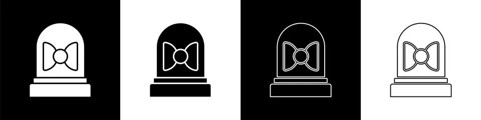 Set Motion sensor icon isolated on black and white background. Vector Stock Illustration