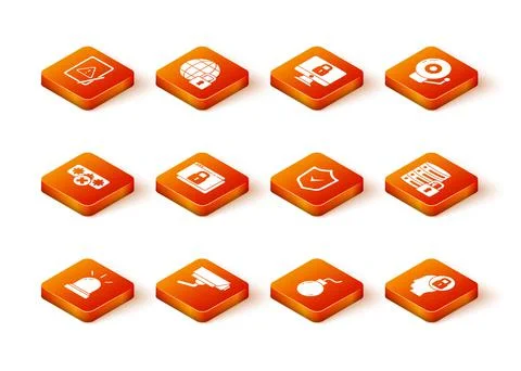 Set Motion sensor, Security camera, Password protection, Secure your site with Stock-Illustration