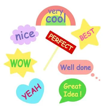Set of motivation speech bubbles. Stock Illustration