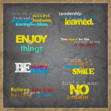 Set of motivational background Stock Illustration