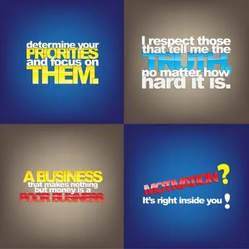Set of motivational quotes. Stock Illustration