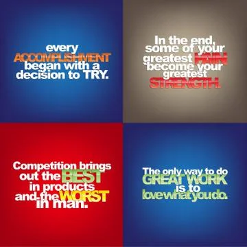 Set of motivational quotes. Stock Illustration
