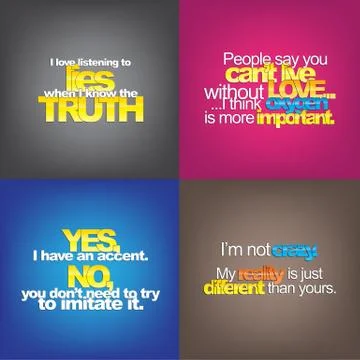 Set of motivational quotes. Illustrazione stock