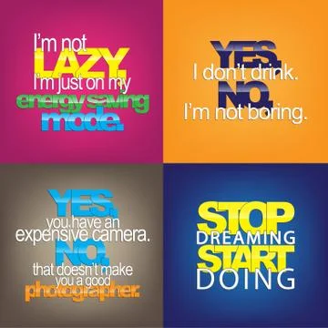 Set of motivational quotes. Stock Illustration