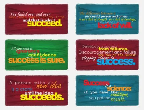 Set of motivational quotes. Stock Illustration