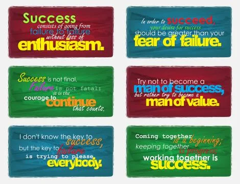 Set of motivational quotes. Illustrazione stock