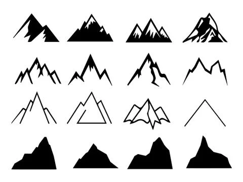 Set of mount signs Stock Illustration