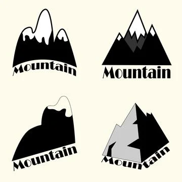 Set of Mountain Stock Illustration