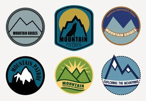 Set of Mountain labels. Vector illustration. Illustration