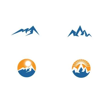 Set Mountain Logo Template vector symbol Illustrazione stock