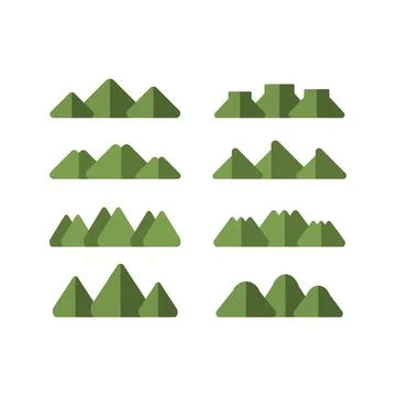 Set of mountains , cartoon vector from geometry shape Stockillustratie