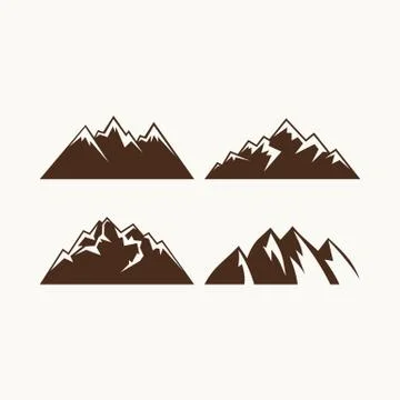Set of mountains. Elements for illustrations and logos Stock Illustration