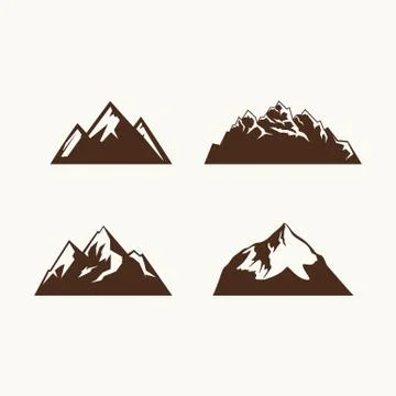 Set of mountains. Elements for illustrations and logos Stock Illustration