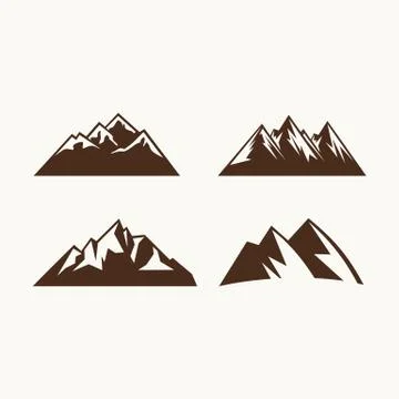 Set of mountains. Elements for illustrations and logos Stock Illustration