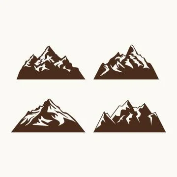 Set of mountains. Elements for illustrations and logos Stock Illustration