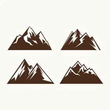 Set of mountains. Elements for illustrations and logos Stock Illustration