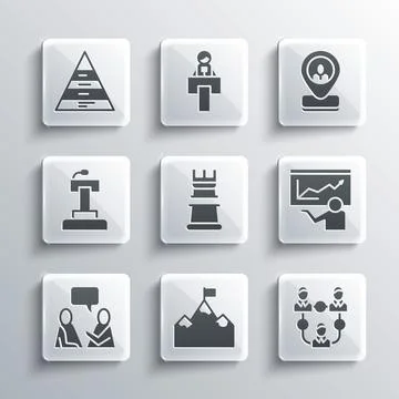 Set Mountains with flag, Project team base, Training, presentation, Busines.. イラスト素材