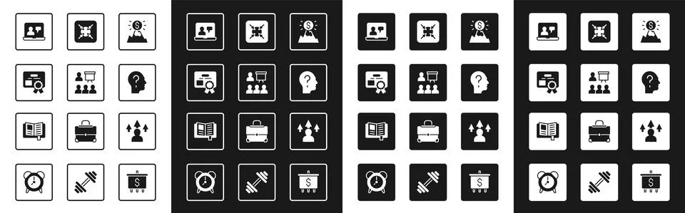 Set Mountains with flag, Training, presentation, Certificate template, Online Stock Illustration