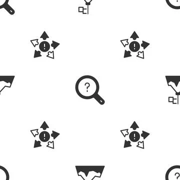 Set Mountains with flag, Unknown search and Many ways directional arrow on 스톡 일러스트