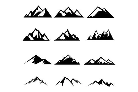 Set of mountains silhouettes Stock Illustration