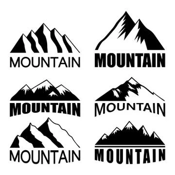 Set of mountains on the white background Stock Illustration