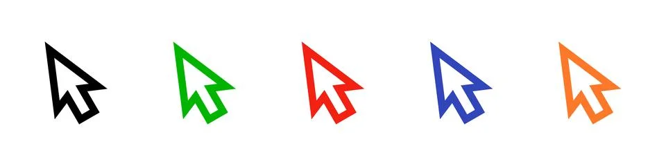 A set of mouse cursor icons. イラスト素材