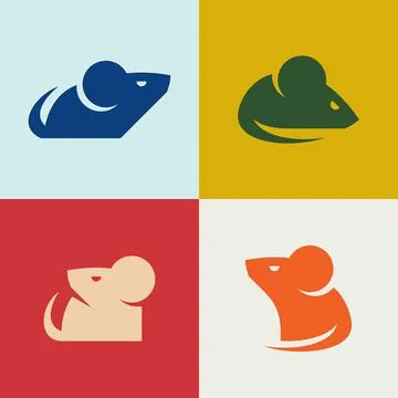 Set of Mouse Logo Stock Illustration