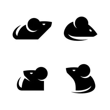 Set of Mouse Logo Stock Illustration