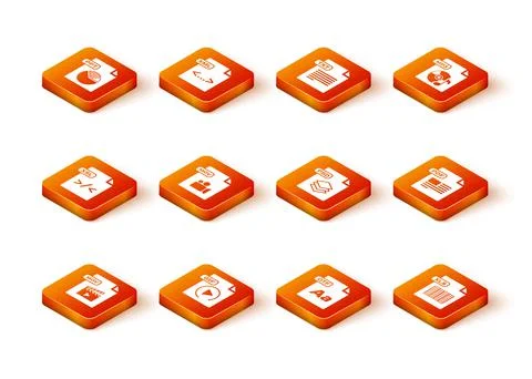 Set MOV file document, GIF, XSL, OTF, PSD, XLS and PDF icon. Vector Illustrazione stock