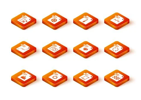 Set MOV file document, RAW, SVG, BMP, JS, RUBY, PNG and GIF icon. Vector Stock Illustration