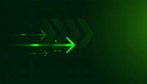 Set of moving forward arrows, and Elegant Green finance design with luminou.. Stock Illustration