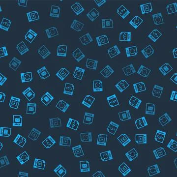 Set MP4 file document, PHP, GIF and EML on seamless pattern. Vector Stock Illustration