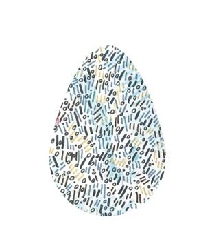 Set of multi-colored abstract Easter eggs. Watercolor decorative drawing イラスト素材