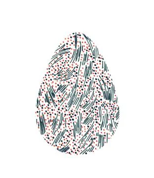 Set of multi-colored abstract Easter eggs. Watercolor decorative drawing Stock Illustration