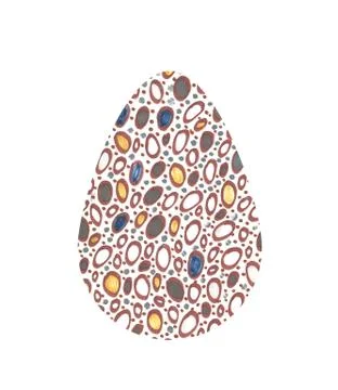 Set of multi-colored abstract Easter eggs. Watercolor decorative drawing Illustrazione stock