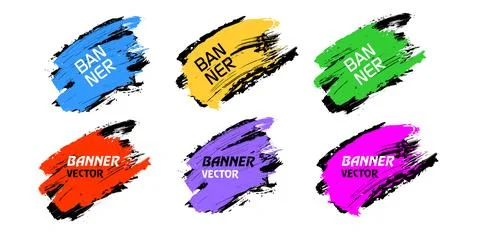 Set of multi-colored advertising banners. Stock Illustration