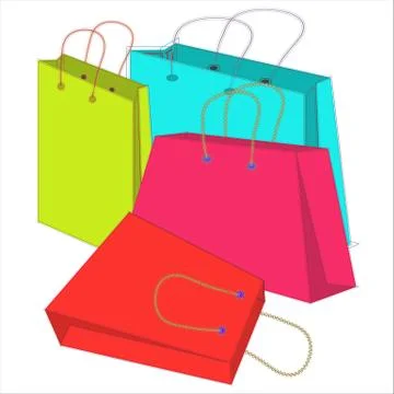 Set of multi-colored bags Stock Illustration