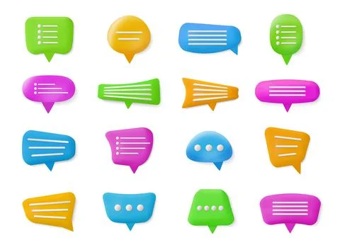 A set of multi-colored dialog communication windows. Messages, sms Stock Illustration