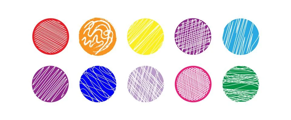 Set of multi-colored discs for decoration and design Stock Illustration