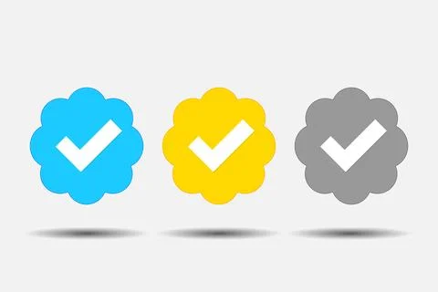 A set of multi-colored icons - checkmarks for checking a profile. Profile ver Stockillustratie